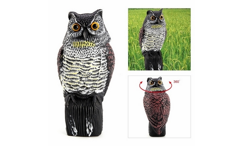 Realistic Owl Wind Action Fake Owl Decoy Crow Scarer